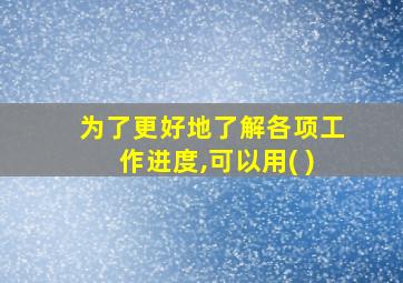 为了更好地了解各项工作进度,可以用( )